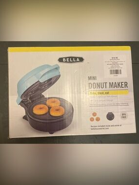 Bella Mini Donut Maker in Light Blue and Black